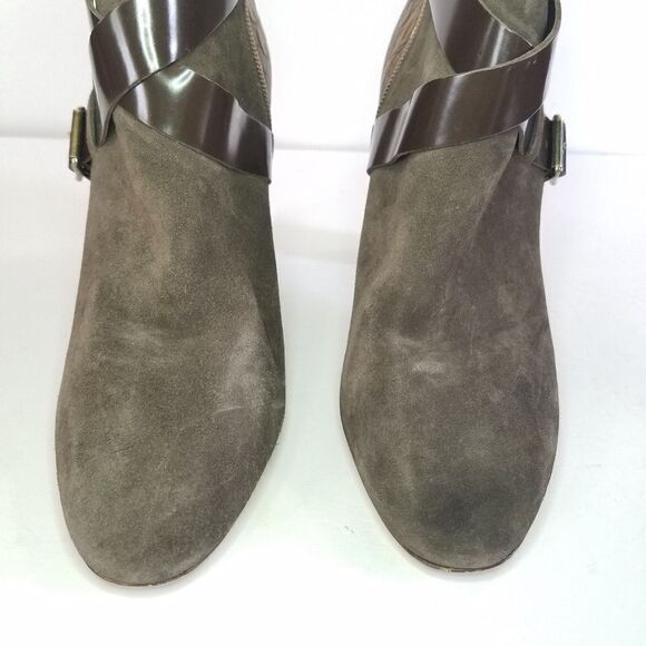Prezioso Italian Nappa Leather Sued Alligator Strappy Buckle Block Heel Bootie 9 - Picture 11 of 16